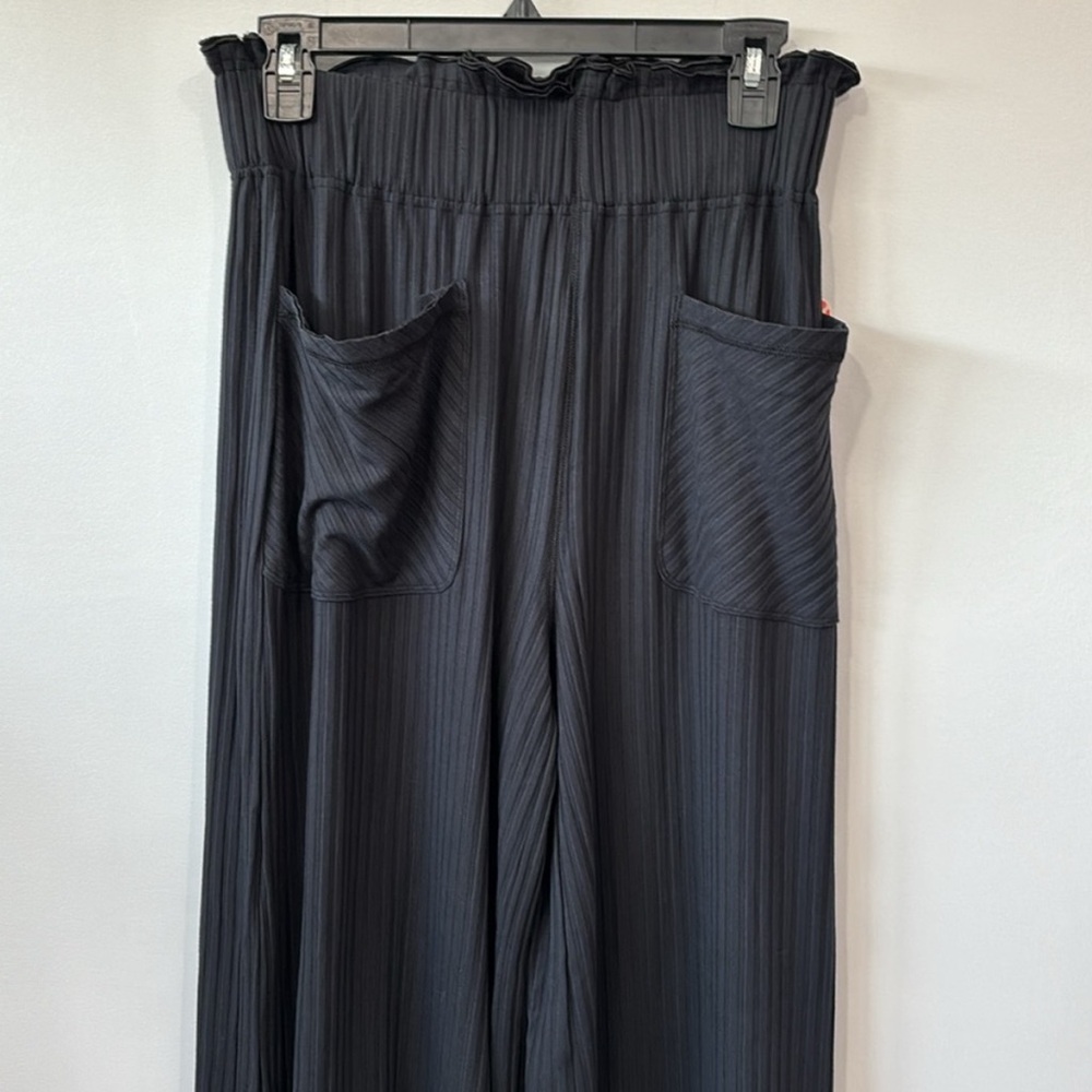 Free People Black Blissed Out Wide-Leg Women's Pants - Picture 5 of 8